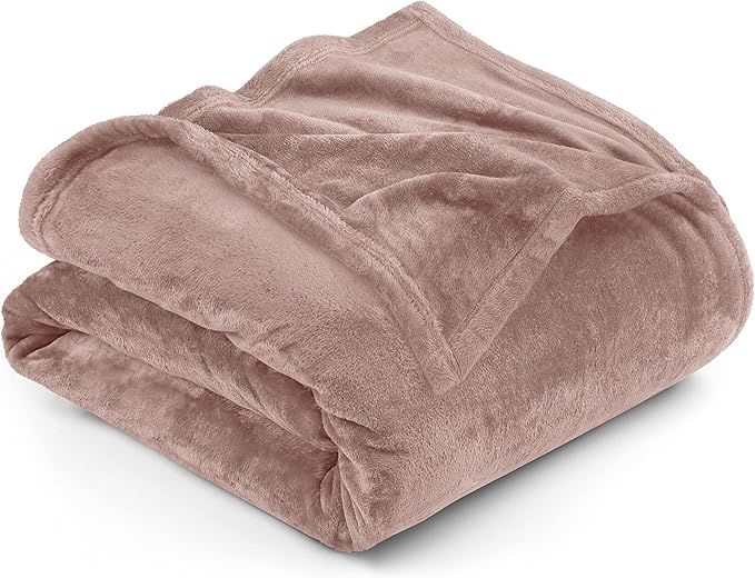 Utopia Bedding Fleece Blanket Queen Size Rose Pink 300GSM Luxury Anti-Static Fuzzy Soft Microfiber Bed Blanket (90x90 Inch)