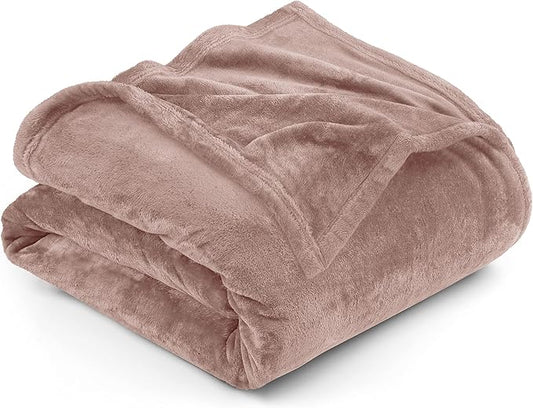 Utopia Bedding Fleece Blanket Queen Size Rose Pink 300GSM Luxury Anti-Static Fuzzy Soft Microfiber Bed Blanket (90x90 Inch)
