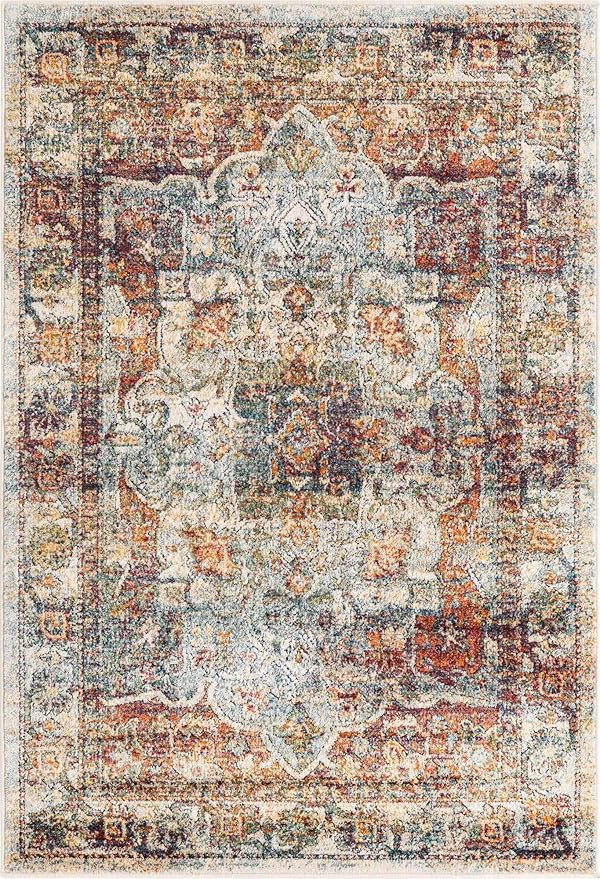 Unique Loom Isabella Collection Area Rug - Adjani (4' 1" x 6' 1" Rectangle, Ivory/ Beige)