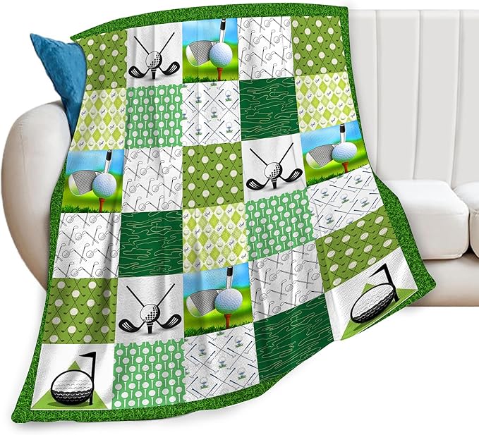 Golf Blanket Cozy Soft Golfing Throw Blanket Golf Gifts for Men Golfers Warm Plush Fluffy Stuff Lightweight Fleece Flannel Gifts Blankets for Women Kids Adults 80"X60"