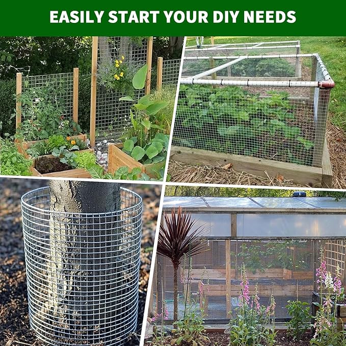 1/2 Inch 19 Gauge Hardware Cloth 48x100 Ft–Silver Vinyl Coated Galvanized Mesh | Silver Chicken Wire, Poultry Netting, Garden Fencing, Rat Wire & Tree Protection