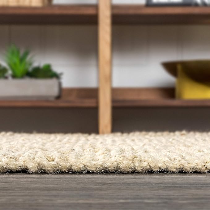 JONATHAN Y Pata Hand Woven Chunky Jute Light Ivory Indoor Area Rug, 8x10, Bohemian, Rustic, Cottage, Easy-Cleaning for Living Room, Bedroom, Kitchen, Non-Shedding (NRF102B-8)