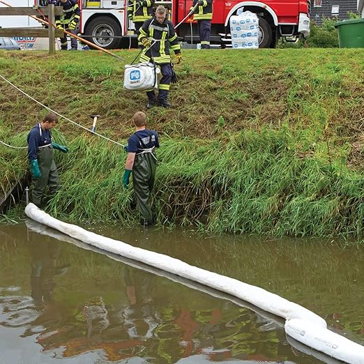 PIG Oil Boom - Oil-Only Absorbent Boom - 4 Pack - 3" x 20' Boom - Absorbs up to 4 gallons per Boom - BOM407