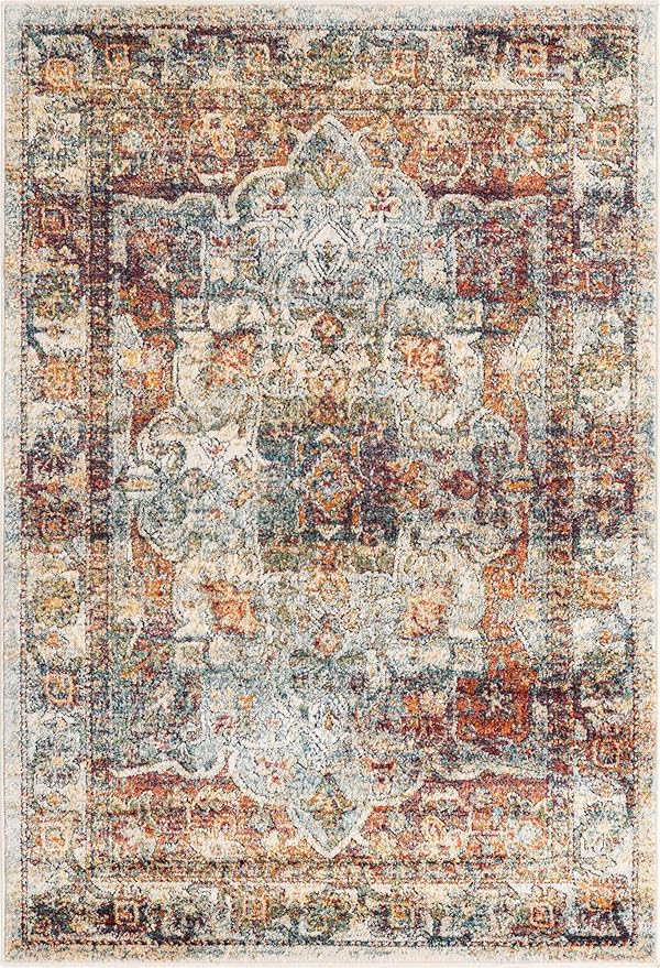 Unique Loom Isabella Collection Area Rug - Adjani (4' 1" x 6' 1" Rectangle, Ivory/ Beige)