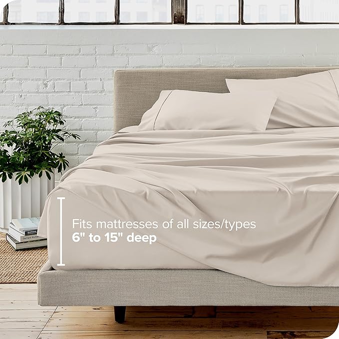 Bare Home King Sheet Set - Luxury 1800 Ultra-Soft Microfiber King Bed Sheets - Double Brushed - Deep Pockets - Easy Fit - 4 Piece Set - Bedding Sheets & Pillowcases (King, Wheat)