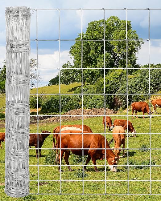 ACEKOOL Cattle Farm Fence, 6Ft x 164Ft Galvanized Wire Fencing for Cattle, Deer, Sheep, Goat, Livestock & Animals Protection, Fencing for Yard, Cattle Panel