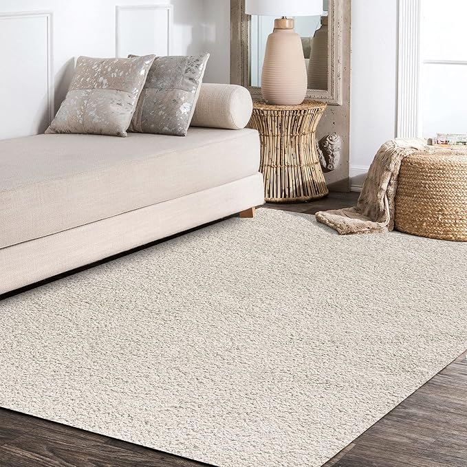 JONATHAN Y Mercer Shag Plush Cream Indoor Area Rug, 3x5, Contemporary, Modern, Easy-Cleaning for Living Room, Bedroom, Kitchen, Pet Friendly, Non-Shedding (MCR106D-3)