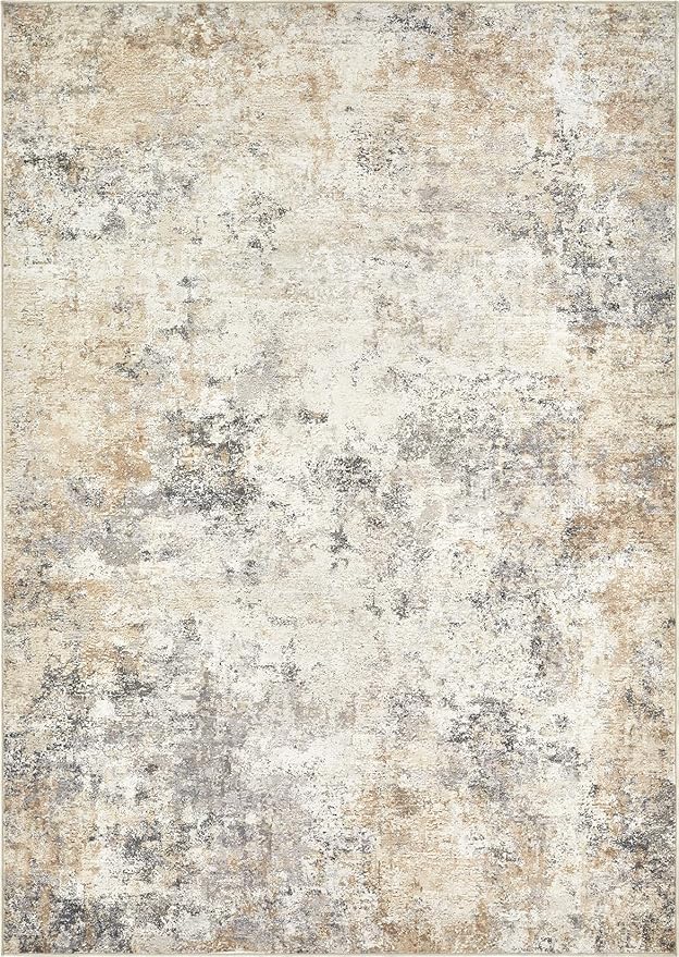 5x8 Area Rug Living Room Rugs - Washable Neutral Modern Abstract Soft Thin Large Rug Indoor Floor No Slip Rug Carpet for Bedroom Under Dining Table Home Office Decor - Golden Grey