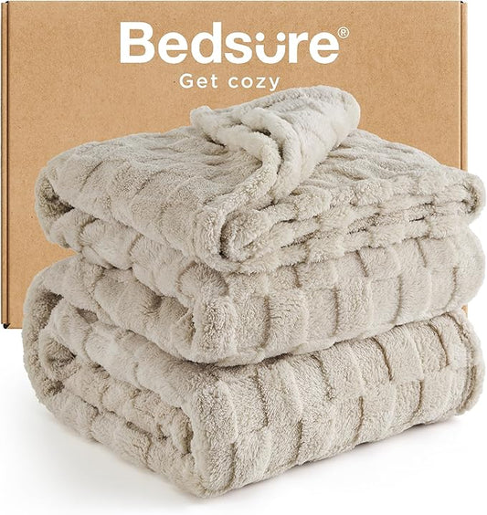 Bedsure GentleSoft California King Blanket for Bed - Super Soft Cozy Blankets for Women Men Girls, Large Fuzzy Fleece Throw for Bedroom Decor, Light Brown, 102x96 Inches