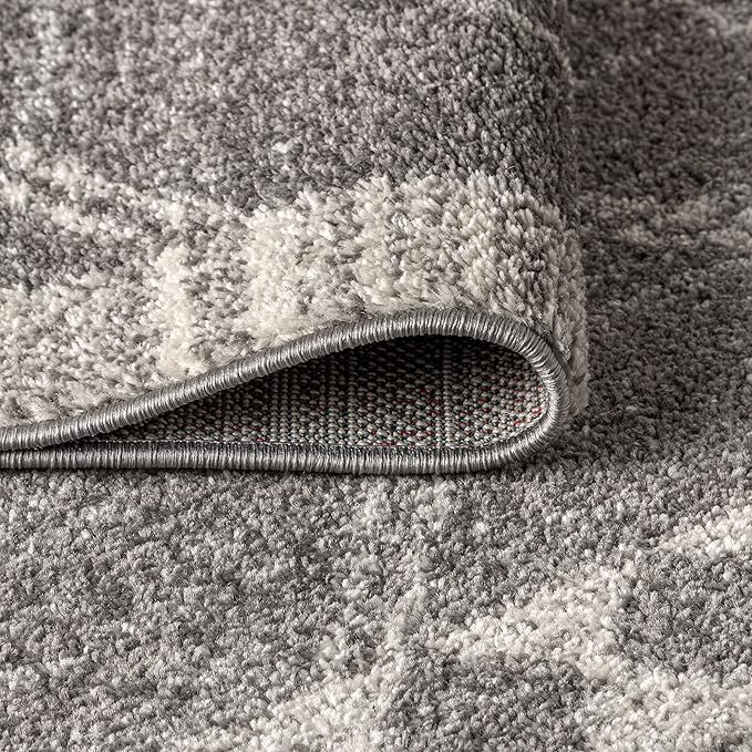 JONATHAN Y Amir Moroccan Beni Souk Gray/Cream 4' Round Indoor Area Rug, Bohemian, Scandinavian, Easy-Cleaning for Living Room, Bedroom, Kitchen, Pet Friendly, Non-Shedding (MOH200C-4R)
