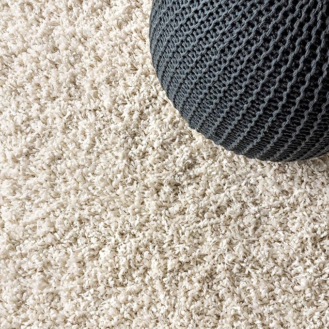 JONATHAN Y Mercer Shag Plush Cream Indoor Area Rug, 3x5, Contemporary, Modern, Easy-Cleaning for Living Room, Bedroom, Kitchen, Pet Friendly, Non-Shedding (MCR106D-3)