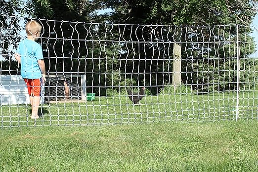 Starkline Electric Poultry Netting Kit w/AC Energizer - 48"x82' White/Blue Poultry Netting - (12/48/3) All-in-One Electric Fence Kit for Backyards, Homesteads, Ranches or Farms