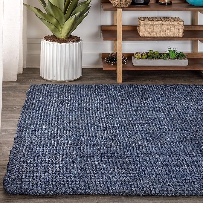 JONATHAN Y Pata Hand Woven Chunky Jute Navy Indoor Area Rug, 12x15, Bohemian, Rustic, Cottage, Easy-Cleaning for Living Room, Bedroom, Kitchen, Non-Shedding (NRF102D-15)
