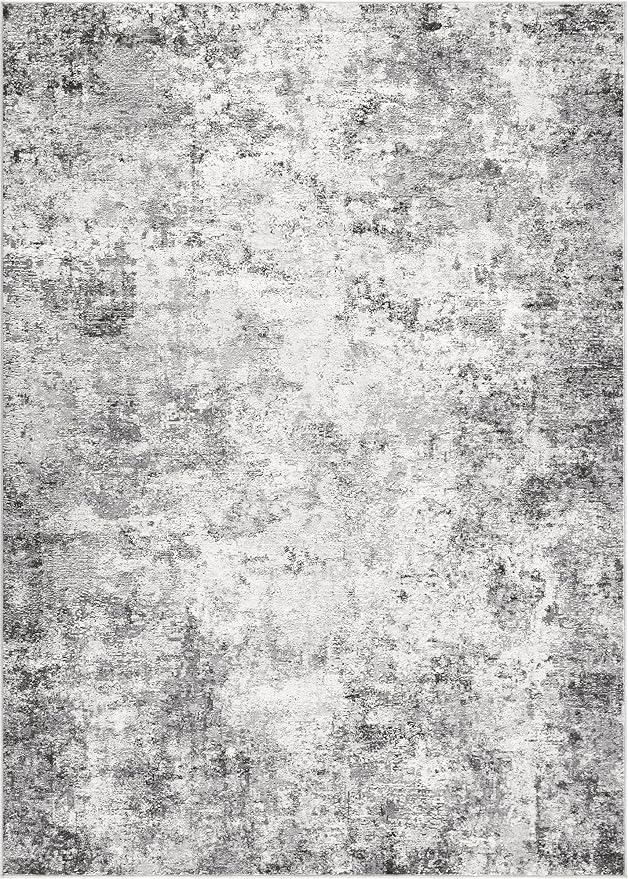 Area Rug Living Room Rugs-Washable Neutral Modern Abstract Soft Thin Large Rug Indoor Floor No Slip Rug Carpet for Bedroom Under Dining Table Home Office Decor-Grey-10'x 11'(Rectangular)