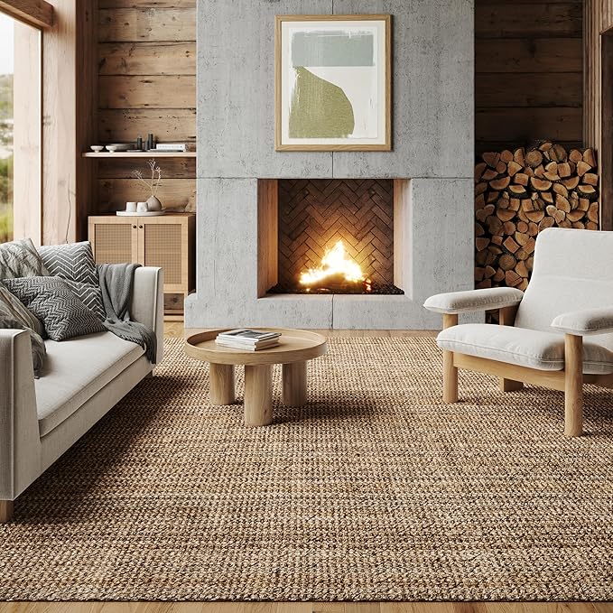Nuloom Ashli Hand Woven, Natural, 4' x 6', Farmhouse, Jute, Soft and Textured, High Traffic, Stain Resistant, Easy Clean, Durable Area Rug for Bedroom, Living Room, Dining Space, Den, Foyer, Entryway