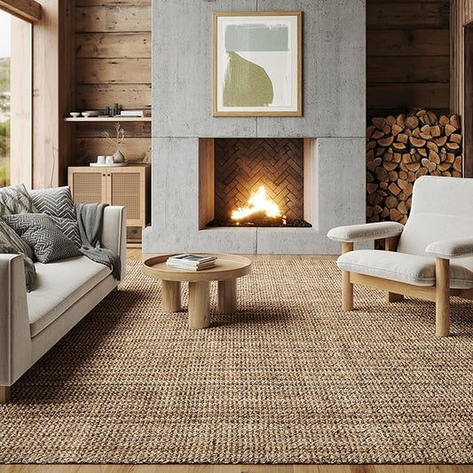 Nuloom Ashli Hand Woven, Natural, 4' x 6', Farmhouse, Jute, Soft and Textured, High Traffic, Stain Resistant, Easy Clean, Durable Area Rug for Bedroom, Living Room, Dining Space, Den, Foyer, Entryway
