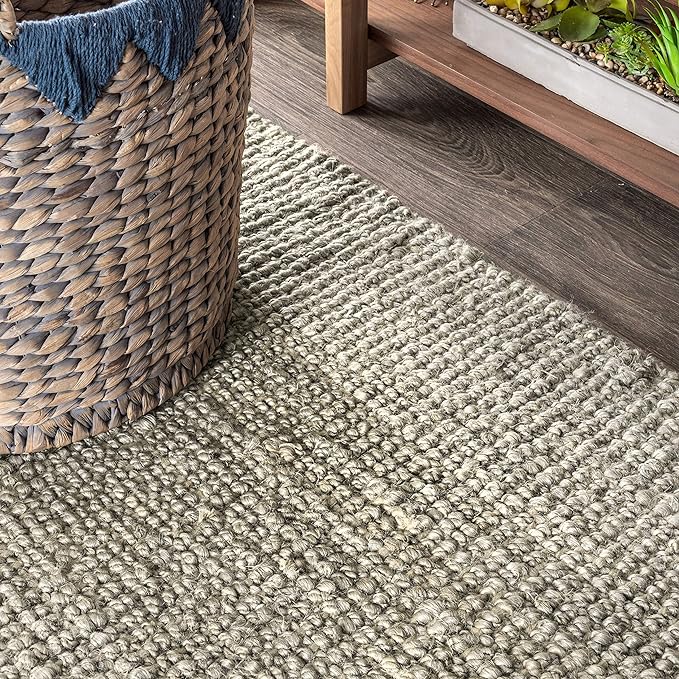 JONATHAN Y Pata Hand Woven Chunky Jute Gray Runner Rug, 2x20, Bohemian, Rustic, Cottage, Easy-Cleaning for Living Room, Bedroom, Kitchen, Non-Shedding (NRF102C-220)