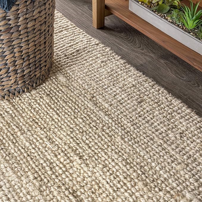 JONATHAN Y Pata Hand Woven Chunky Jute Light Ivory Runner Rug, 2x16, Bohemian, Rustic, Cottage, Easy-Cleaning for Living Room, Bedroom, Kitchen, Non-Shedding (NRF102B-216)