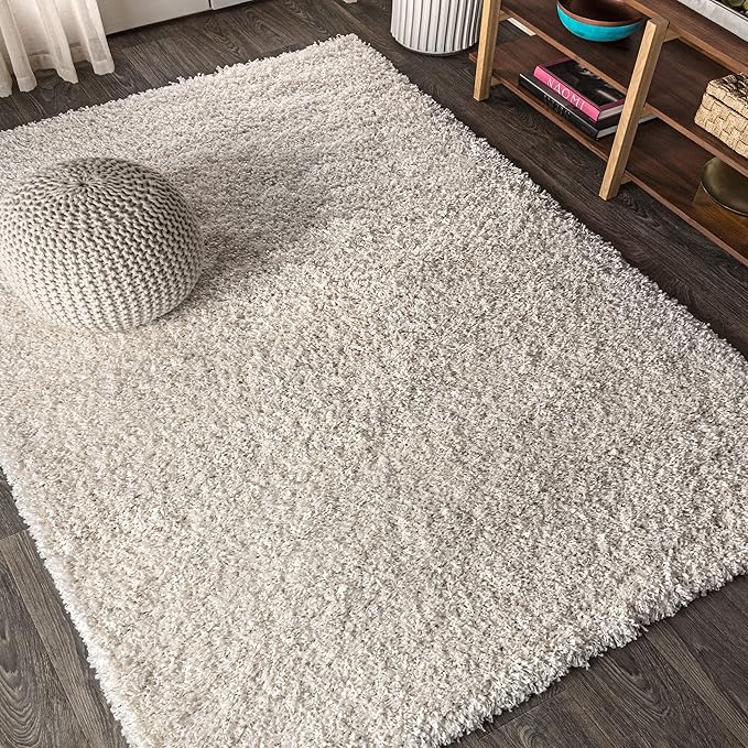 JONATHAN Y Mercer Shag Plush Cream Indoor Area Rug, 3x5, Contemporary, Modern, Easy-Cleaning for Living Room, Bedroom, Kitchen, Pet Friendly, Non-Shedding (MCR106D-3)