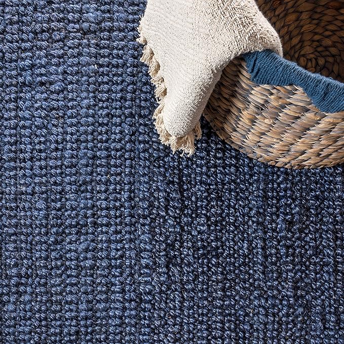 JONATHAN Y Pata Hand Woven Chunky Jute Navy Runner Rug, 2x16, Bohemian, Rustic, Cottage, Easy-Cleaning for Living Room, Bedroom, Kitchen, Non-Shedding (NRF102D-216)