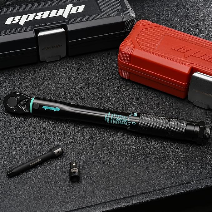 EPAuto 1/4-Inch Drive Click Torque Wrench, Black, 20-200 in.-lb.