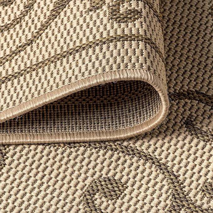 JONATHAN Y Vintage Filigree Indoor Outdoor Area Rug 5X8 Beige/Brown, Charleston Textured Weave for Backyard, Patio, Porch, Easy-Cleaning, High Traffic, Pet-Friendly, Non-Shedding (SMB106A-5)