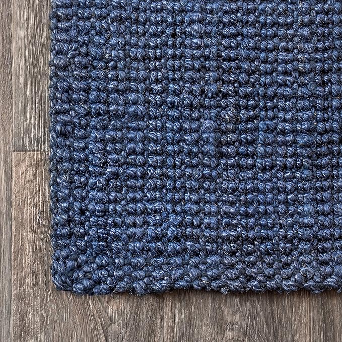 JONATHAN Y Pata Hand Woven Chunky Jute Navy Runner Rug, 2x8, Bohemian, Rustic, Cottage, Easy-Cleaning for Living Room, Bedroom, Kitchen, Non-Shedding (NRF102D-2)