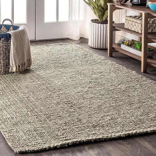 JONATHAN Y Pata Hand Woven Chunky Jute Gray Indoor Area Rug, 5x8, Bohemian, Rustic, Cottage, Easy-Cleaning for Living Room, Bedroom, Kitchen, Non-Shedding (NRF102C-5)
