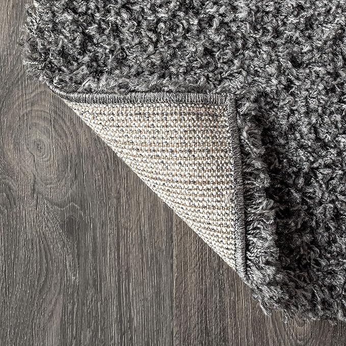 JONATHAN Y Mercer Shag Plush Charcoal Indoor Area Rug, 4x6, Contemporary, Modern, Easy-Cleaning for Living Room, Bedroom, Kitchen, Pet Friendly, Non-Shedding (MCR106B-4)