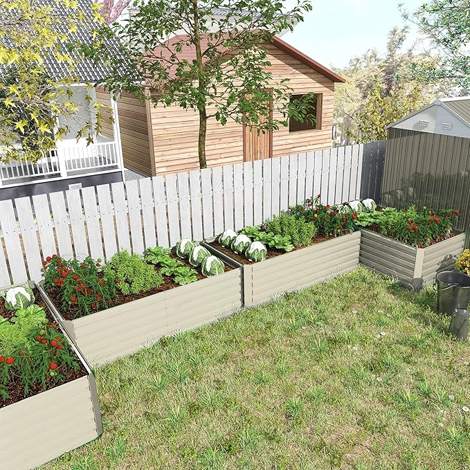 6x3x2 ft Raised Garden Bed, Large Metal Planter Raised Beds, Planters for Outdoor Plants for Vegetables, Flowers, Herbs, Fruits, and Succulents.(2 Pcs, Yellow)