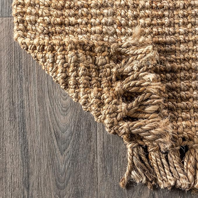 JONATHAN Y Pata Hand Woven Chunky Jute Brown Runner Rug, 2x8, Bohemian, Rustic, Cottage, Easy-Cleaning for Living Room, Bedroom, Kitchen, Non-Shedding (NRF102G-28)