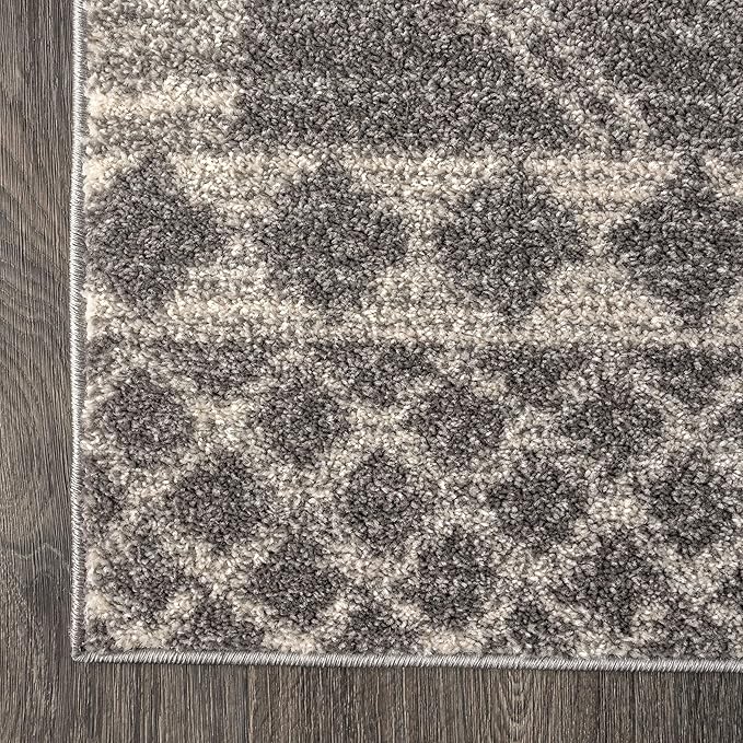 JONATHAN Y Amir Moroccan Beni Souk Gray/Cream Indoor Area Rug, 4x6, Bohemian, Scandinavian, Easy-Cleaning for Living Room, Bedroom, Kitchen, Pet Friendly, Non-Shedding (MOH200C-4)