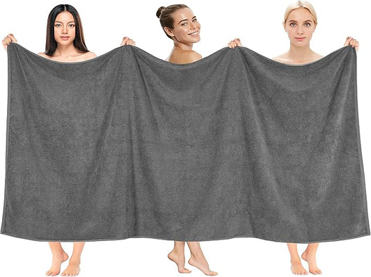 Cotton Paradise 100% Cotton 40x80 Oversized Bath Sheet, Extra Large Turkish Bath Towels for Bathroom, Dark Gray Bathsheet