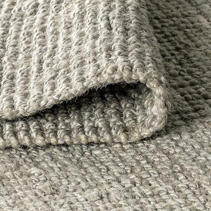 JONATHAN Y Pata Hand Woven Chunky Jute Gray Indoor Area Rug, 5x8, Bohemian, Rustic, Cottage, Easy-Cleaning for Living Room, Bedroom, Kitchen, Non-Shedding (NRF102C-5)