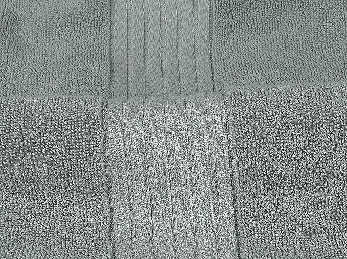 Utopia Towels 8 Piece Premium Towel Set, 2 Bath, 2 Hand, and 4 Washcloths, 100% Ring Spun Cotton, Highly Absorbent Towels for Bathroom, Sports, and Hotel, Cool Grey