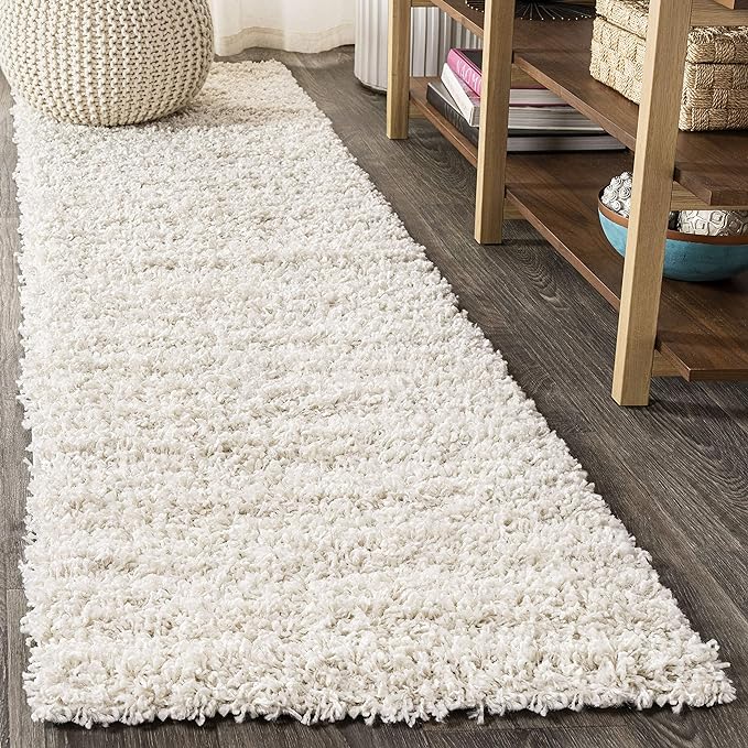 JONATHAN Y Mercer Shag Plush Cream Runner Rug, 2x8, Contemporary, Modern, Easy-Cleaning for Living Room, Bedroom, Kitchen, Pet Friendly, Non-Shedding (MCR106D-28)
