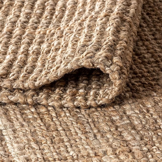 JONATHAN Y Pata Hand Woven Chunky Jute Natural 5x5 Square Indoor Area Rug, Bohemian, Rustic, Cottage, Easy-Cleaning for Living Room, Bedroom, Kitchen, Non-Shedding (NRF102A-5SQ)