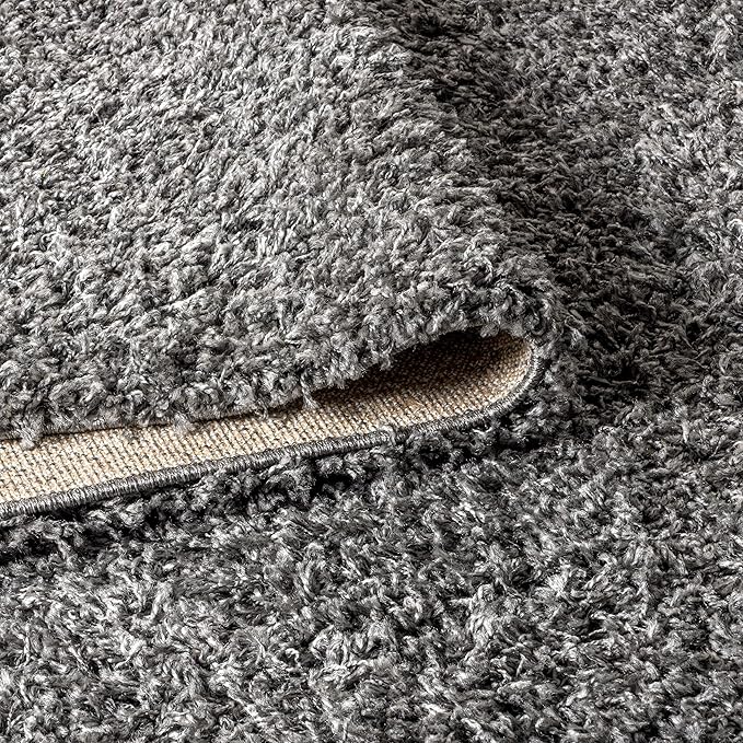 JONATHAN Y Mercer Shag Plush Charcoal Indoor Area Rug, 4x6, Contemporary, Modern, Easy-Cleaning for Living Room, Bedroom, Kitchen, Pet Friendly, Non-Shedding (MCR106B-4)