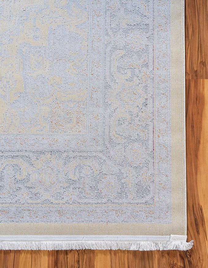 Unique Loom Baracoa Collection Area Rug - Prado (2' 7" x 10' Runner, Yellow/ Ivory)